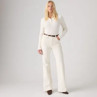 Levi's Corduroy Ribcage Flare Jeans In White