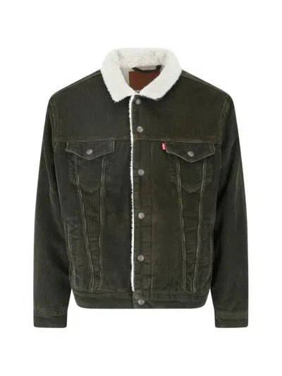 Levi's Corduroy Type Iii Sherpa Trucker Jacket In Black
