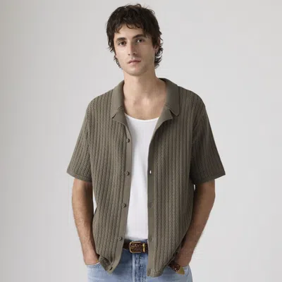 Levi's Costa Camp Shirt Sweater In Gray