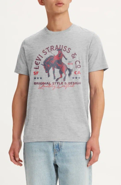 Levi's® Cotton Graphic T-shirt In Giddy Up Heather Grey