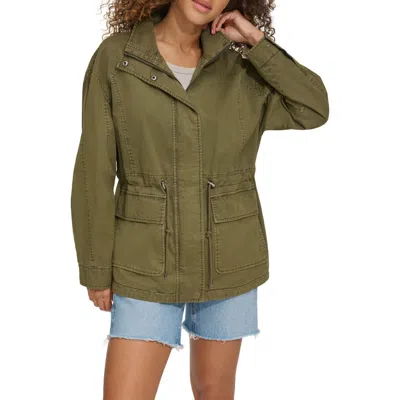 Levi's® Cotton Hooded Jacket In Olive Night