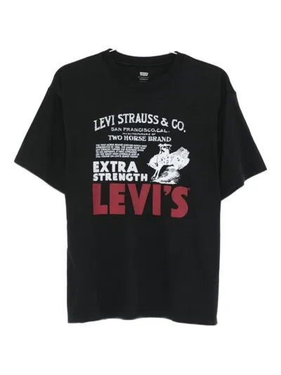 Levi's Archive Cowboy Poster Print Vintage Oversized T-shirt In Black