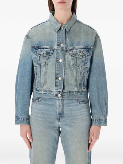 Levi's Levi S 90s Cropped Trucker Jacket In Blue