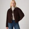 Levi's Cropped Chore Coat In Red