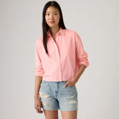 Levi's Cropped Harlie Shirt In Pink