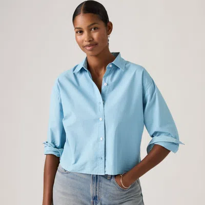 Levi's Cropped Harlie Shirt In Blue