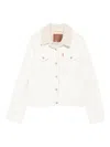 Levi's White Denim Jacket With Beige Collar Levis In White