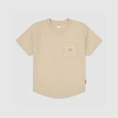 Levi's Kids' Levis Curved Hem Pocket Tee Big Boys S-xl T-shirt M In Neutral