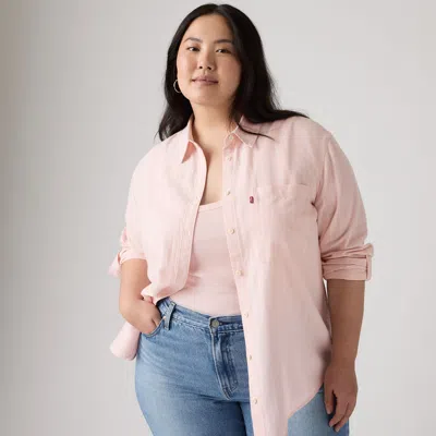 Levi's Plus Size Darlene Collared Neck Shirt In Pink