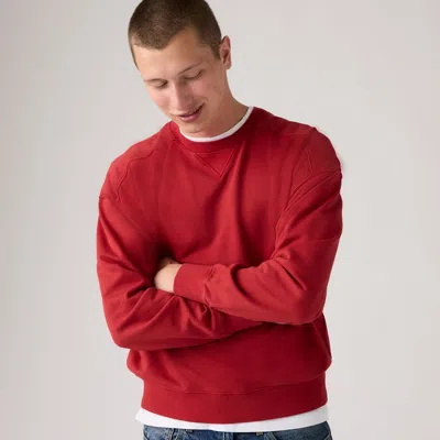 Levi's Delaney Crewneck Garment Dye Sweatshirt In Garment Dye Emboldened