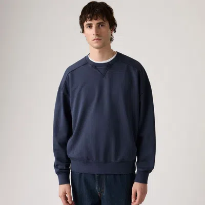 Levi's Delaney Crewneck Garment Dye Sweatshirt In Blue