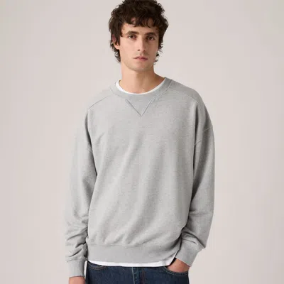 Levi's Delaney Crewneck Sweatshirt In Mid Tone Grey Heather