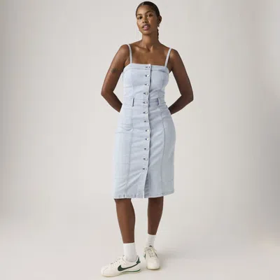 Levi's Denim Bustier Dress In Blue