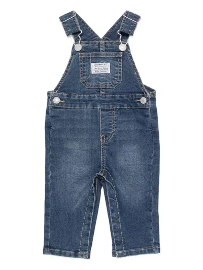 Levi's Babies' Denim Button-fastening Dungaree In Blue