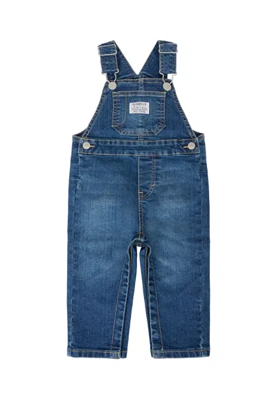Levi's Denim Dungarees For Baby Boy With Logo In Blue