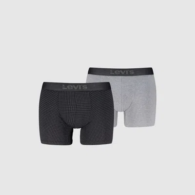 Levi's Denim Ging Boxer Brief 2 Pack In Black