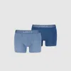 Levi's Denim Ging Boxer Brief 2 Pack In Blue