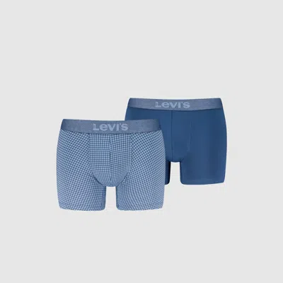 Levi's Denim Ging Boxer Brief 2 Pack In Blue