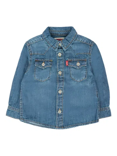 Levi's Babies' Denim Long-sleeve Shirt In Blue