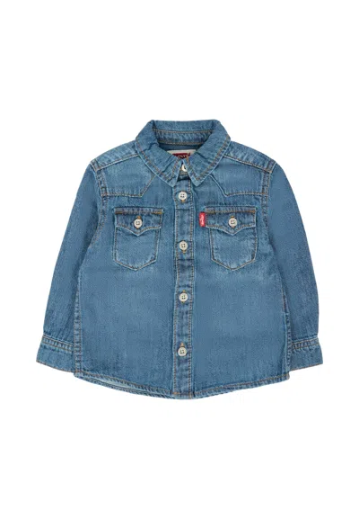 Levi's Kids' Denim Shirt For Baby Boy With Logo In Animal Print