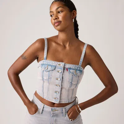 Levi's Denim Tube Top In Blue