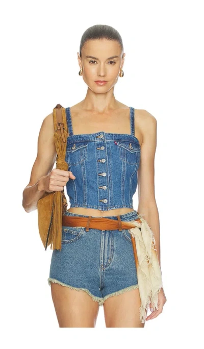 Levi's Denim Tube Top In Blue