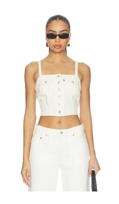 Levi's Denim Tube Top In White