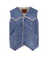 Levi's Western Denim Waistcoat In Blue