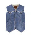 Levi's Western Denim Sherp Vest Sky Desert Sher Clothing In Blue