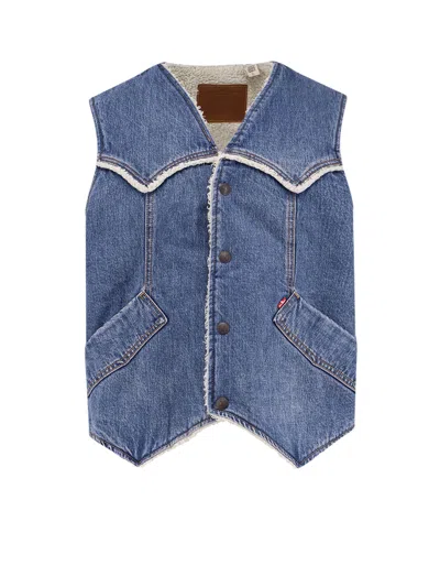 Levi's Western Denim Sherp Vest Sky Desert Sher Clothing In Blue