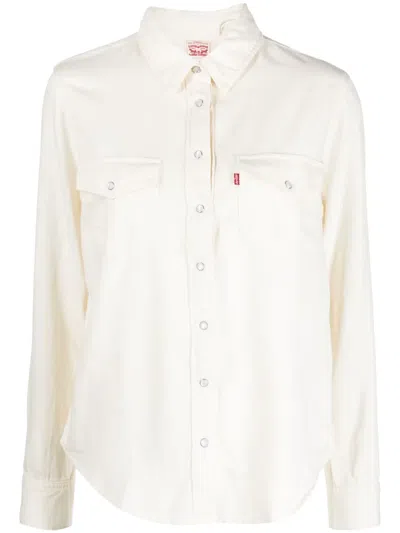 Levi's Ivory Lyocell Blend Iconic Western Shirt In Neutral