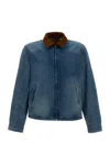 Levi's Textured-collar Zip-up Jacket In Blue