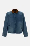 Levi's Textured-collar Zip-up Jacket In Blue