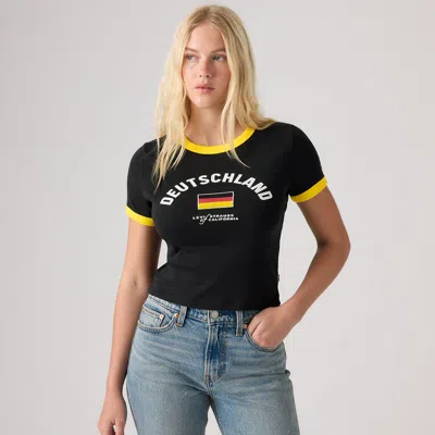Levi's Deutschland Mini Ringer Tee T-shirt In Black