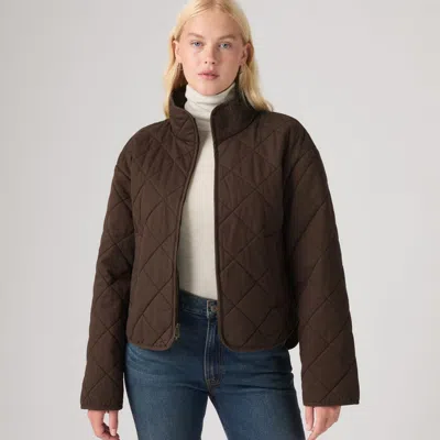 Levi's Diamond Quilted Cotton Jacket In Brown