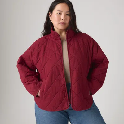Levi's Diamond Quilted Cotton Jacket In Red