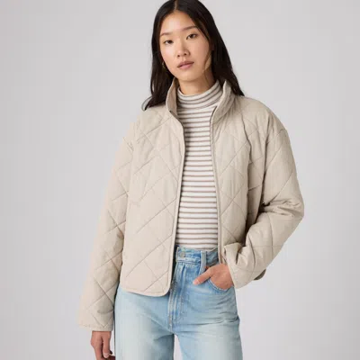 Levi's Diamond Quilted Cotton Jacket In Neutral
