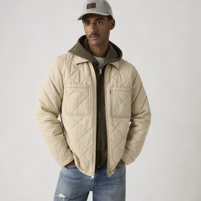 Levi's Diamond Quilted Overshirt In Brown