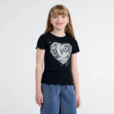 Levi's Disco Ball Knit Top Big Girls 7-16 L In Black