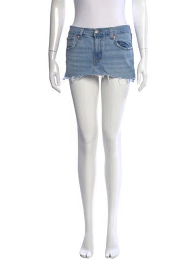 Pre-owned Levi's Distressed Accents Mini Skirt In Blue