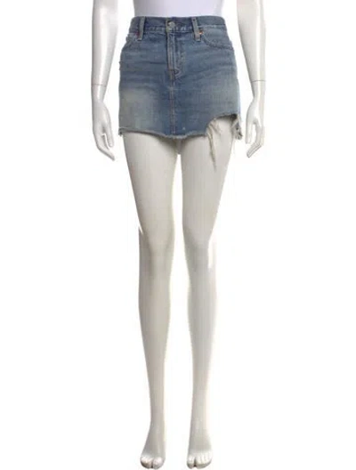 Pre-owned Levi's Distressed Accents Mini Skirt In Blue