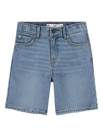 Levi's Kids' Distressed Denim Shorts In Blue