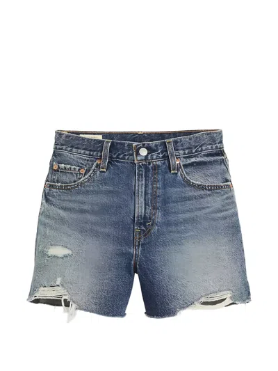 Levi's Distressed Denim Shorts In Blue