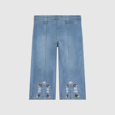 Levi's Dobby Pull On Wide Leg Toddler Jeans In Blue