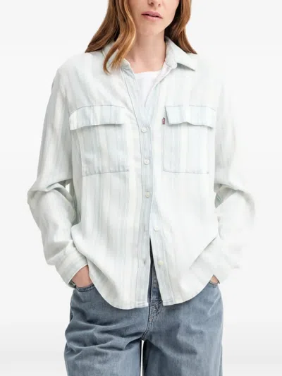Levi's Doreen Logo-patch Shirt In White
