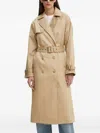 Levi's Double-breasted Belted Coat In Neutral