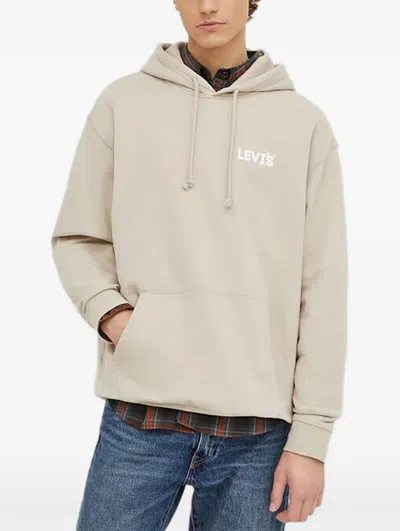Levi's Drawstring Logo Hoodie In Neutral