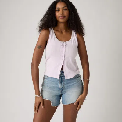 Levi's Dry Goods Pointelle Lace Tank Top In Blue