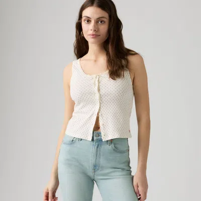 Levi's Dry Goods Pointelle Lace Tank Top In White