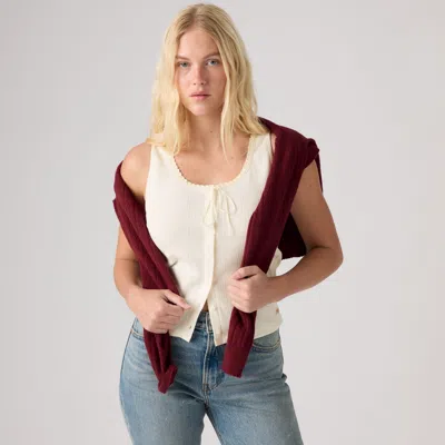 Levi's Dry Goods Pointelle Lace Tank Top In White